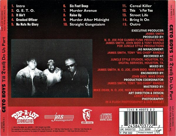 Geto Boys : Till Death Do Us Part (CD, Album, RE)