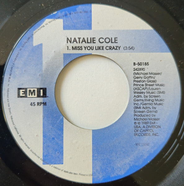 Natalie Cole : Miss You Like Crazy (7", Single, All)