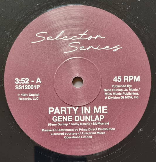 Gene Dunlap : Party In Me (12", RE, RM)