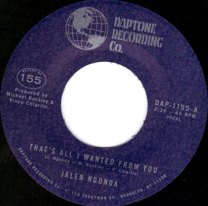 Jalen Ngonda* : That's All I Wanted From You / So Glad I Found You (7", Single)