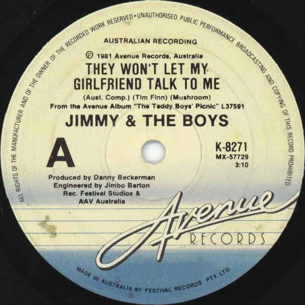 Jimmy & The Boys* : They Won't Let My Girlfriend Talk To Me (7", Single)