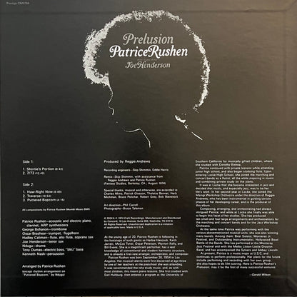 Patrice Rushen : Prelusion (LP, Album, RE, 180)