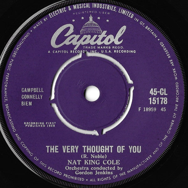 Nat King Cole : The World In My Arms (7", Single)