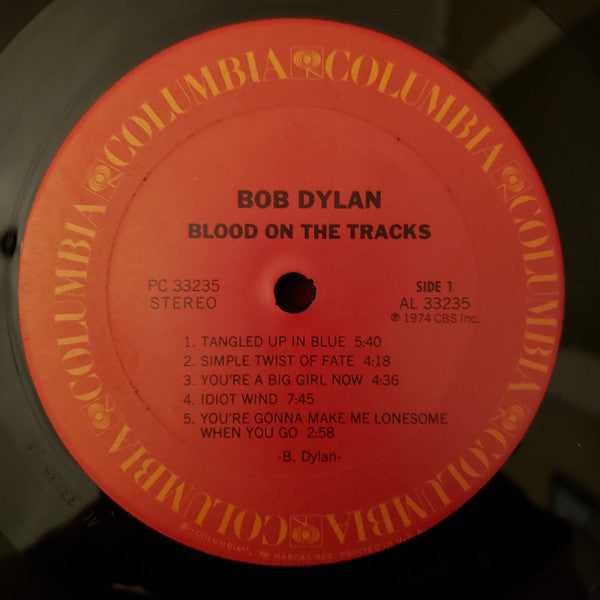 Bob Dylan : Blood On The Tracks (LP, Album, RP, 3rd)