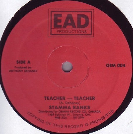 Stamma Ranks* : Teacher - Teacher (12")
