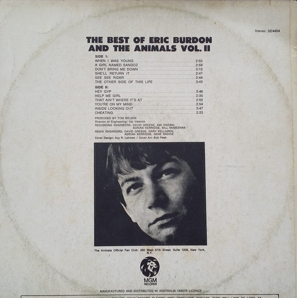 Eric Burdon And The Animals* : The Best Of Eric Burdon And The Animals Vol. II (LP, Comp, RE)