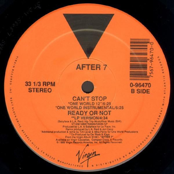 After 7 : Can't Stop (12", Single)