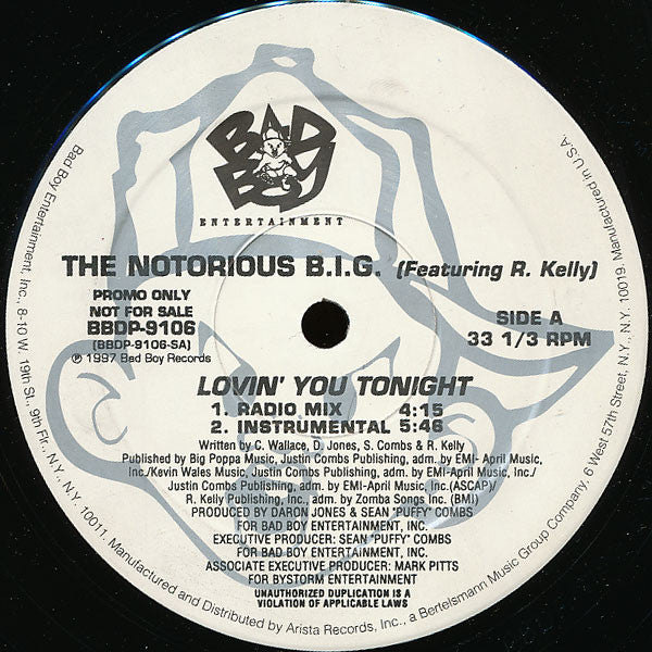 The Notorious B.I.G.* Featuring R. Kelly : Lovin' You Tonight (12", Promo)