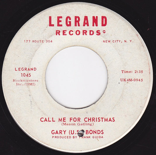 Gary (U.S.) Bonds* : Call Me For Christmas (7", Single)