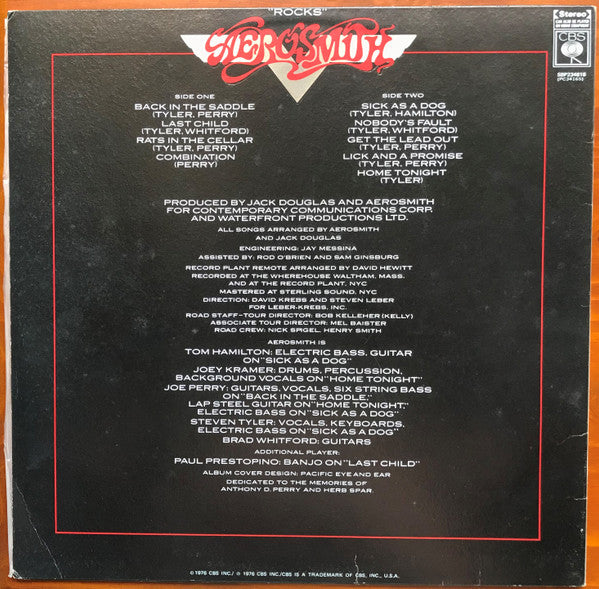 Aerosmith : Rocks (LP, Album)