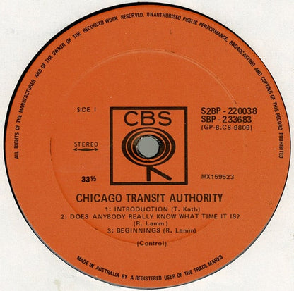 Chicago Transit Authority* : Chicago Transit Authority (2xLP, Album, , O)