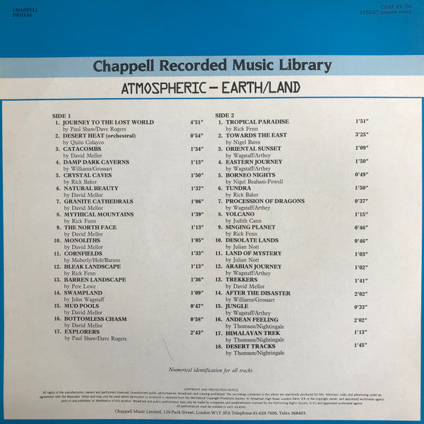 Various : Atmospheric Earth / Land (LP)