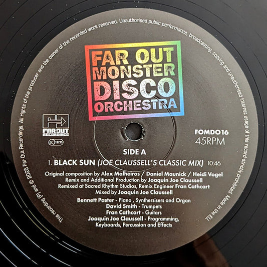 Far Out Monster Disco Orchestra : Black Sun (Joe Claussell Remixes) (12", RSD, Ltd)