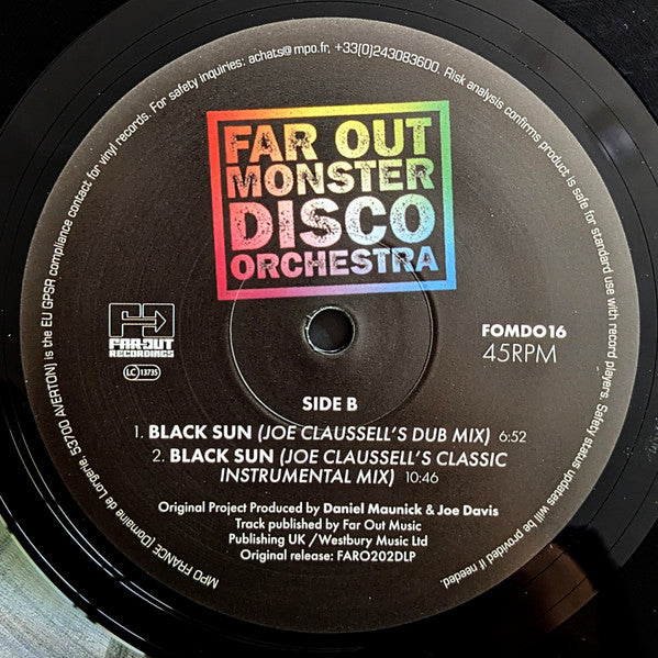 Far Out Monster Disco Orchestra : Black Sun (Joe Claussell Remixes) (12", RSD, Ltd)