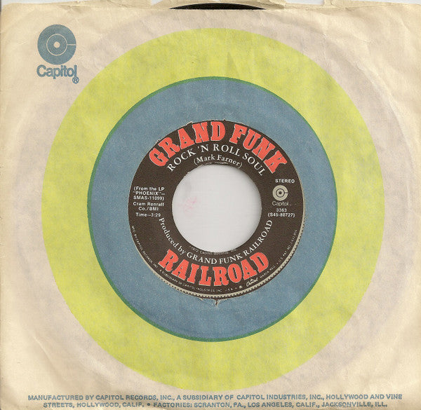Grand Funk Railroad : Rock 'N Roll Soul (7", Single, Los)