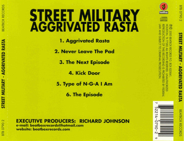 Street Military : Aggrivated Rasta (CD, EP, RE, RP)