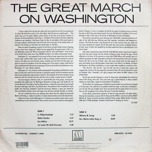 Various : The Great March On Washington (LP, RE)