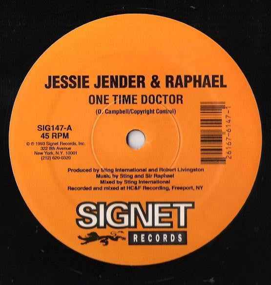 Jessie Jender* & Raphael* : One Time Doctor (12")