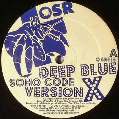 Deep Blue : Soho Code (Version X) / Coral (Spirit Remix) (12")