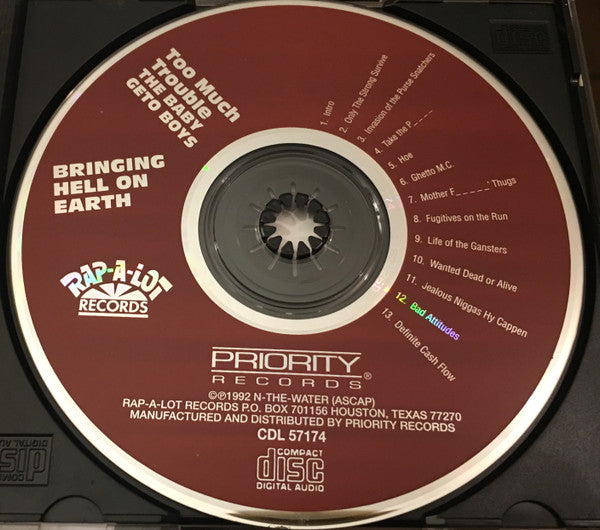 Too Much Trouble = The Baby Geto Boys Featuring The Geto Boys* : Bringing Hell On Earth (CD, Album)
