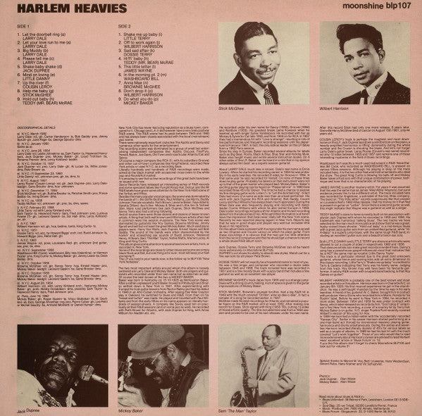 Various : Harlem Heavies - An Anthology Of Rough & Tough New York R&B (1954-1962) (LP, Comp)