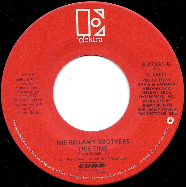 Bellamy Brothers : For All The Wrong Reasons  / This Time (7", Single, Spe)