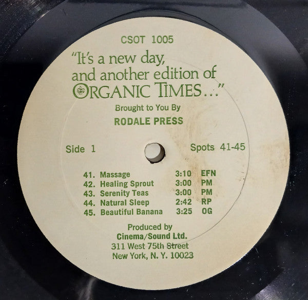 Unknown Artist : It's A New Day, And Another Edition Of Organic Times... (LP, Album)