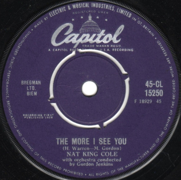 Nat King Cole : The Right Thing To Say (7", Single)