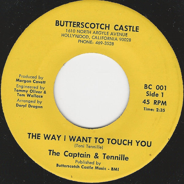 The Captain & Tennille* : The Way I Want To Touch You (7", Single, MP)