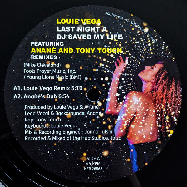 Louie Vega Featuring Anané And Tony Touch : Last Night A DJ Saved My Life (Remixes) (12")