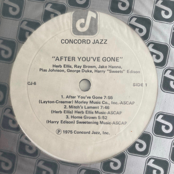 Herb Ellis, Ray Brown, Harry "Sweets" Edison*, Jake Hanna, Plas Johnson, George Duke : After You've Gone (LP, Album)