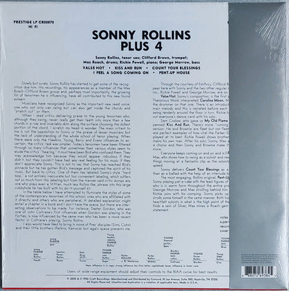 Sonny Rollins : Plus 4 (LP, Album, Mono, RE, 180)