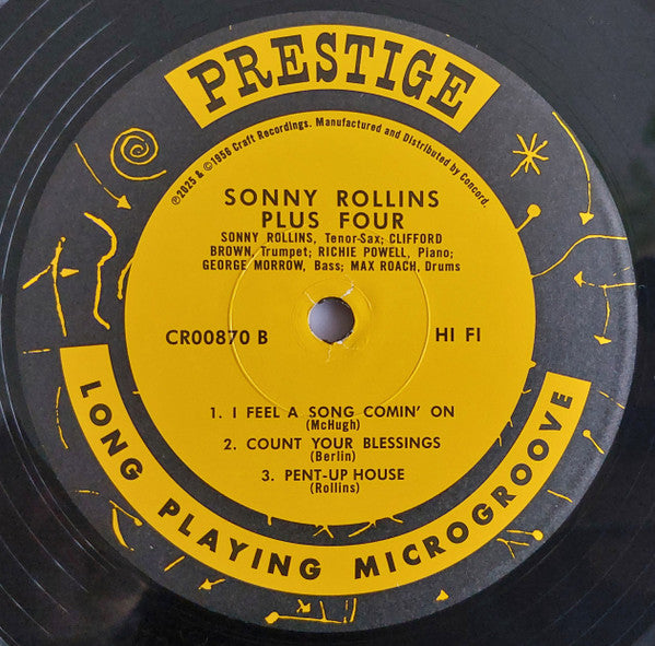 Sonny Rollins : Plus 4 (LP, Album, Mono, RE, 180)