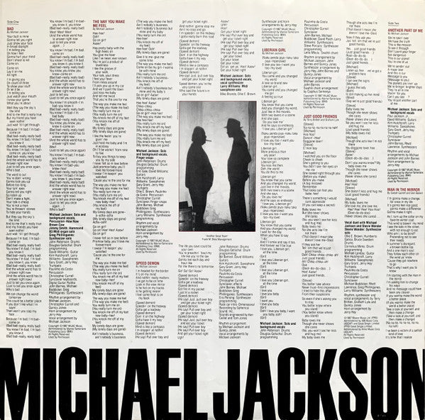 Michael Jackson = マイケルジャクソン* : Bad (LP, Album, Gat)