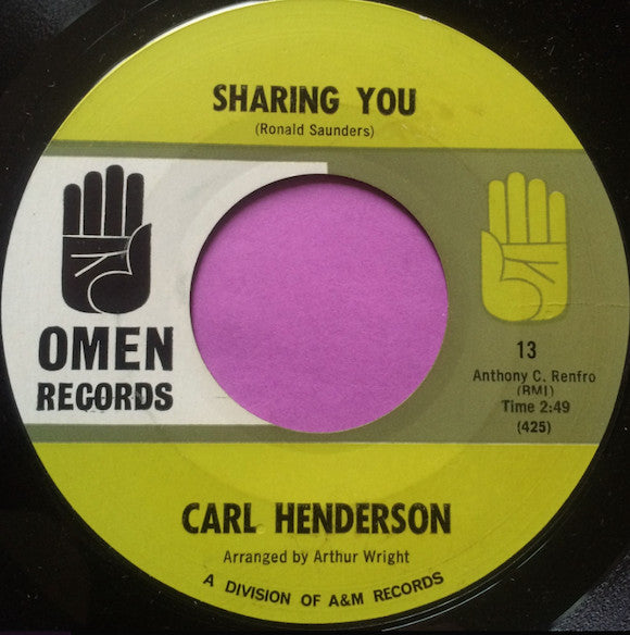 Carl Henderson (2) : Sharing You (7", Single, RE)