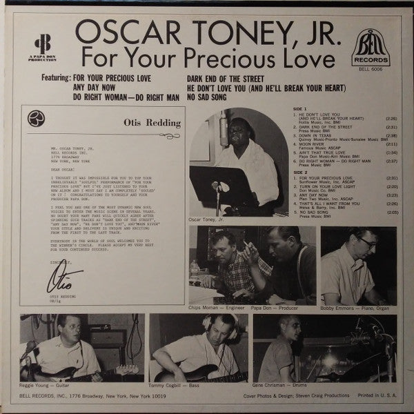 Oscar Toney Jr. : For Your Precious Love (LP, Album, Mon)