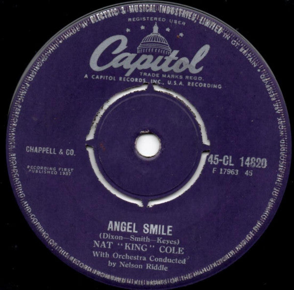 Nat "King" Cole* : Angel Smile (7", Single)