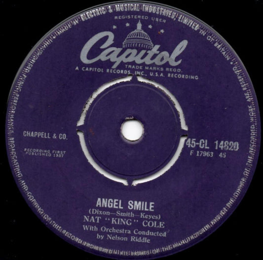 Nat "King" Cole* : Angel Smile (7", Single)