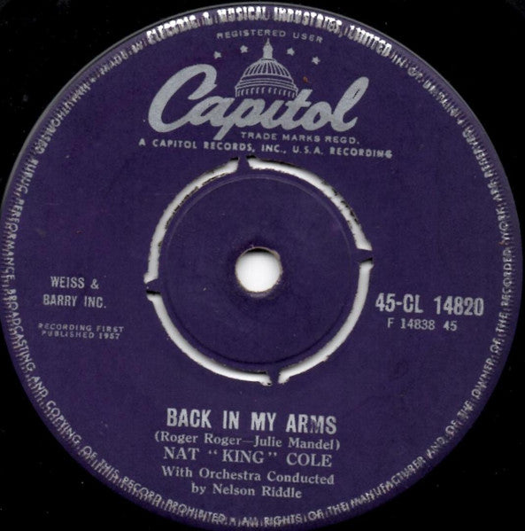 Nat "King" Cole* : Angel Smile (7", Single)