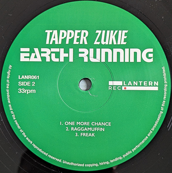 Tapper Zukie : Earth Running (LP, Album, Ltd)
