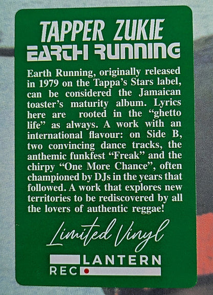 Tapper Zukie : Earth Running (LP, Album, Ltd)