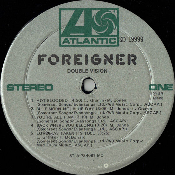 Foreigner : Double Vision (LP, Album, MO )