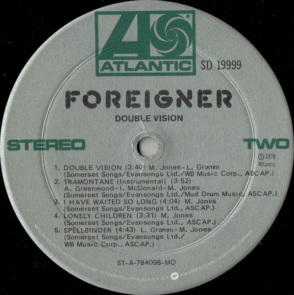 Foreigner : Double Vision (LP, Album, MO )