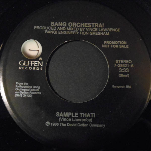 Bang Orchestra! : Sample That! (7", Promo)