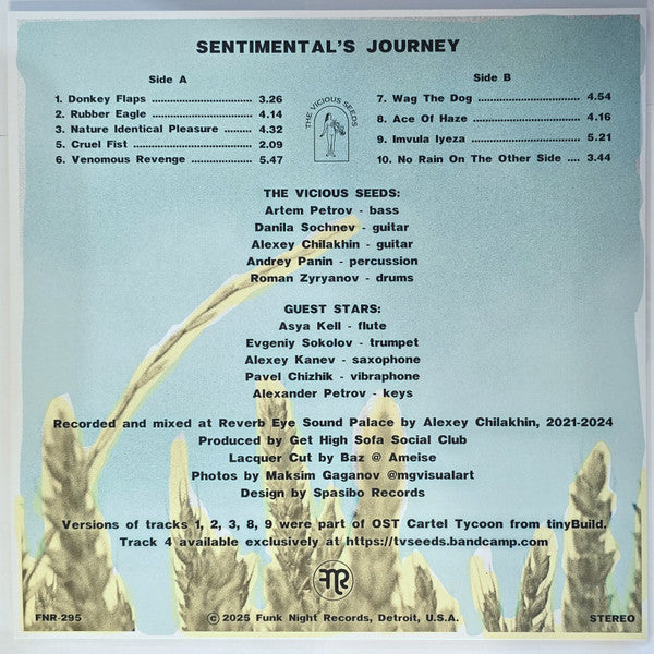 The Vicious Seeds : Sentimental's Journey (LP, Album, Ltd)