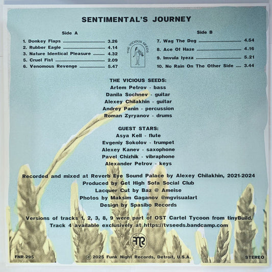 The Vicious Seeds : Sentimental's Journey (LP, Album, Ltd)