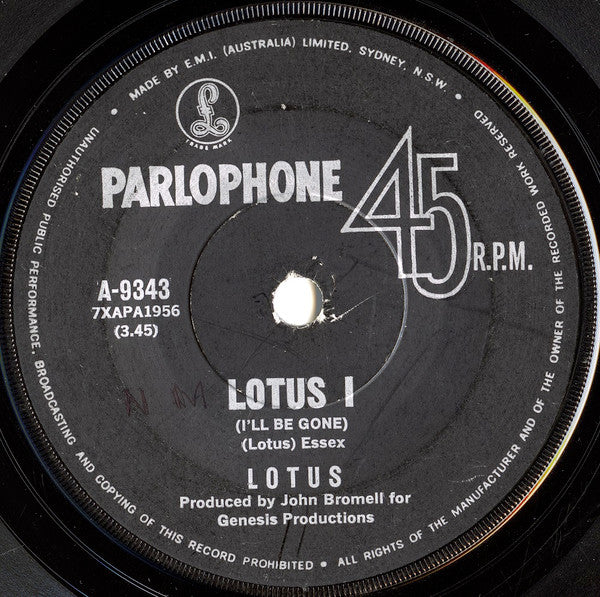 Lotus (24) : Lotus I (I'll Be Gone) / Epoch (7", Single)