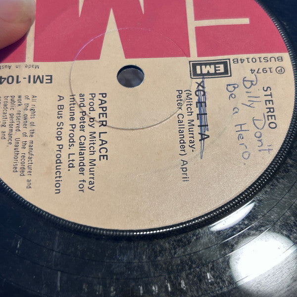 Paper Lace : Billy - Don't Be A Hero (7", M/Print)