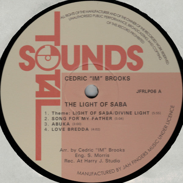 Cedric "Im" Brooks, The Light Of Saba : The Light Of Saba (LP, Album, RE)