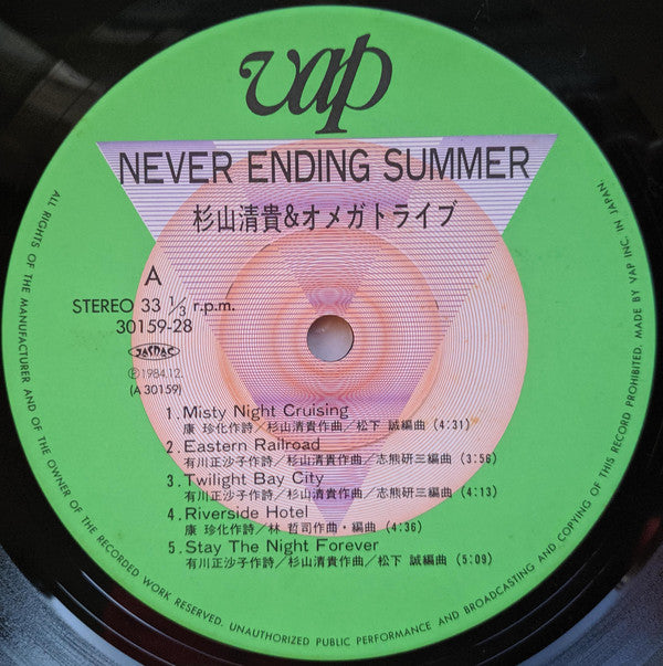 S. Kiyotaka & Omega Tribe : Never Ending Summer (LP, Album)